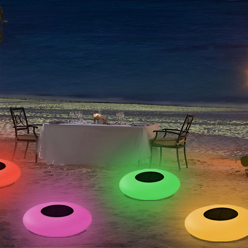Runde bunte RGB-LED-wasserdichte, moderne Solar-Außenleuchten, Poolleuchten