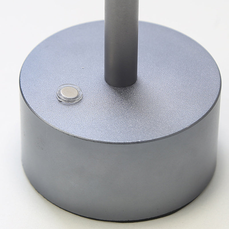 Lampe de table moderne rechargeable par USB à intensité variable en aluminium ronde à commande tactile