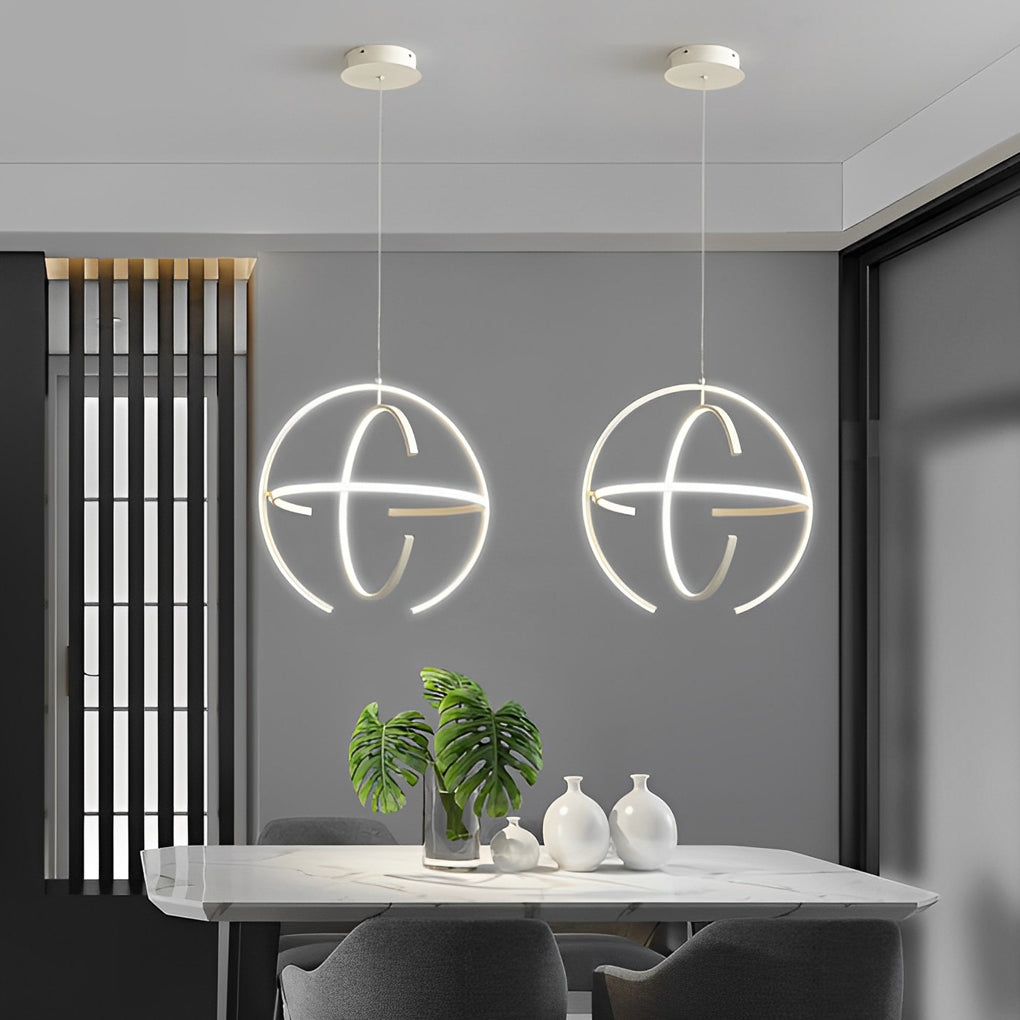 Kreative verstellbare Ring-LED-Nordic-Kronleuchter-Küchen-Pendelleuchte