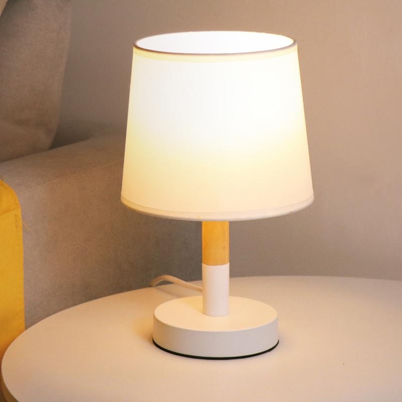 LED Zylinder Holz Nachtlicht Nachttischlampen Tischlampen mit Touch-Schalter