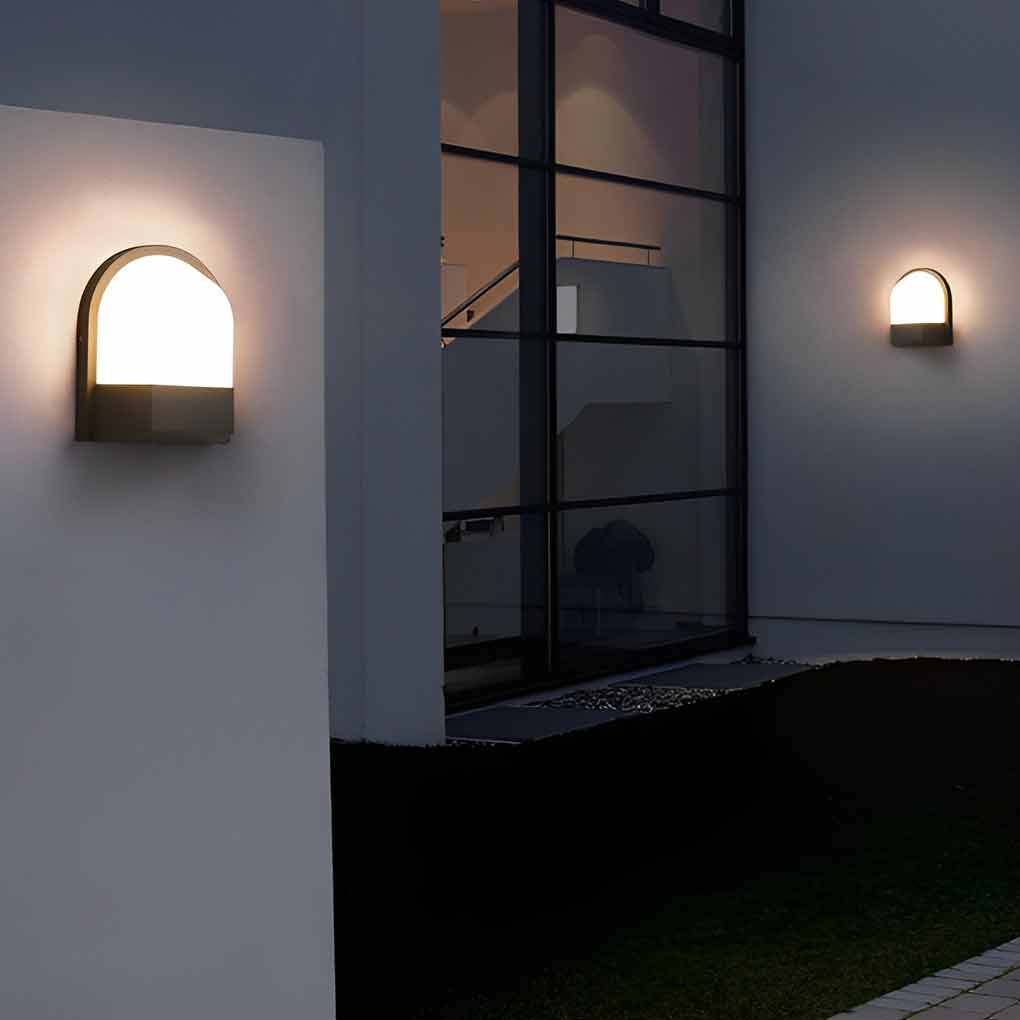 Applique murale d'extérieur moderne et étanche, minimaliste, LED, gris foncé, lumières extérieures