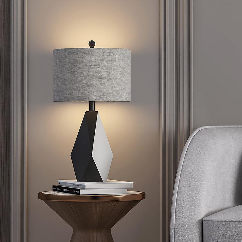 Lampe de table de chevet moderne à échelle grise du milieu du siècle 21'' 24''