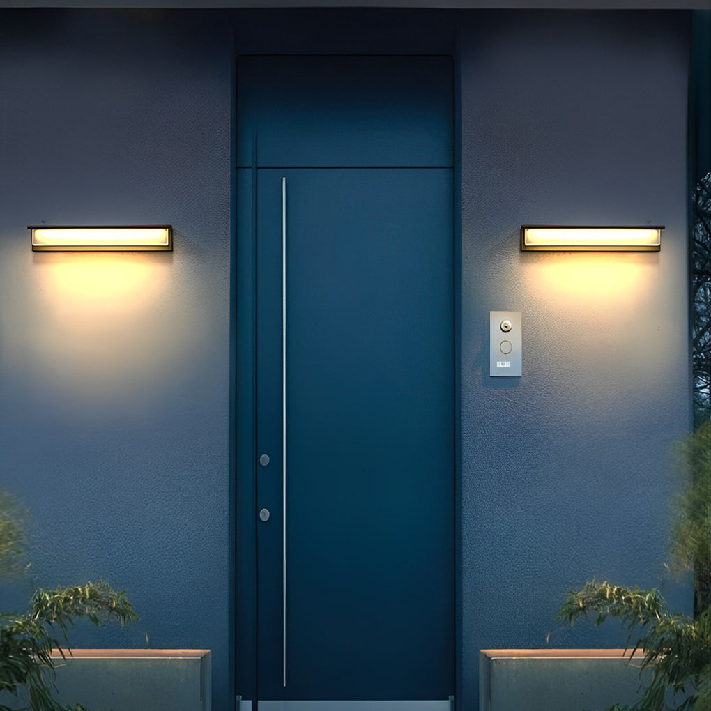 Minimalistische rechteckige wasserdichte LED moderne Solar-Wandleuchte Außenleuchten