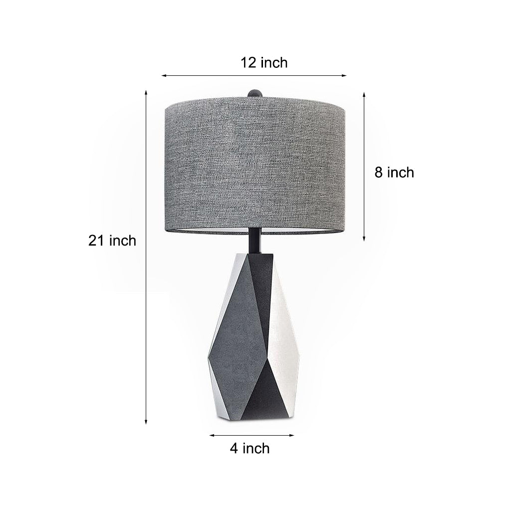 Lampe de table de chevet moderne à échelle grise du milieu du siècle 21'' 24''