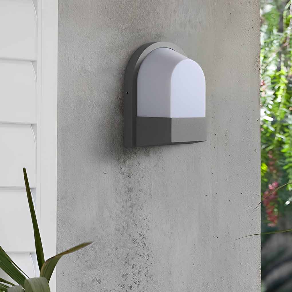 Applique murale d'extérieur moderne et étanche, minimaliste, LED, gris foncé, lumières extérieures
