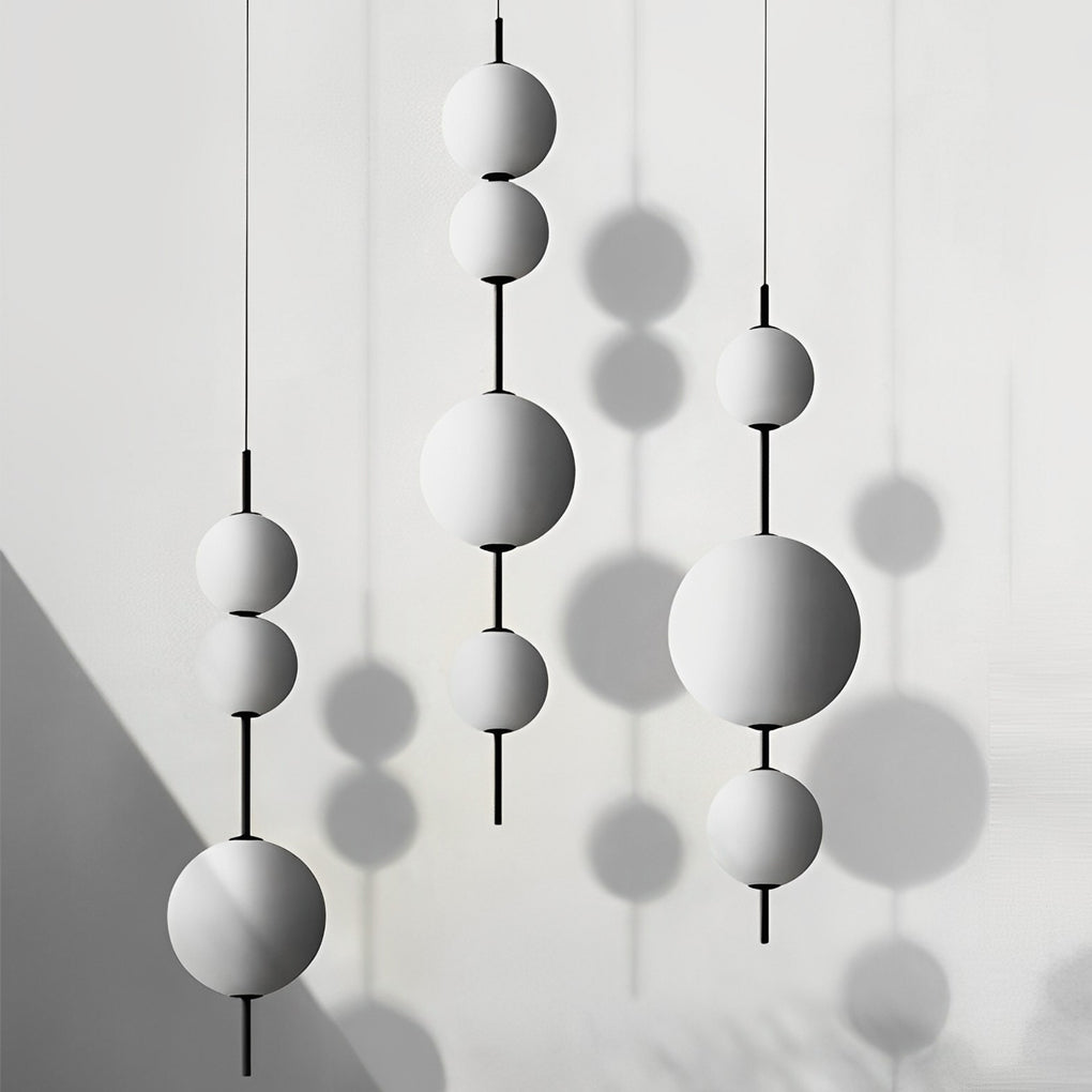Kürbis-weiße Glasblasen-LED-Eisen-Nordic-Kronleuchter-Pendelleuchte