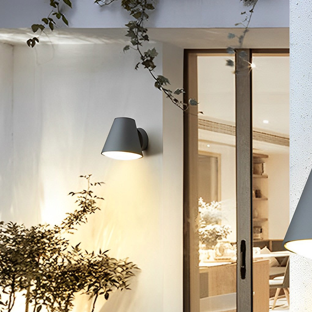 Forme de cône LED étanche noir moderne applique extérieure lumières extérieures