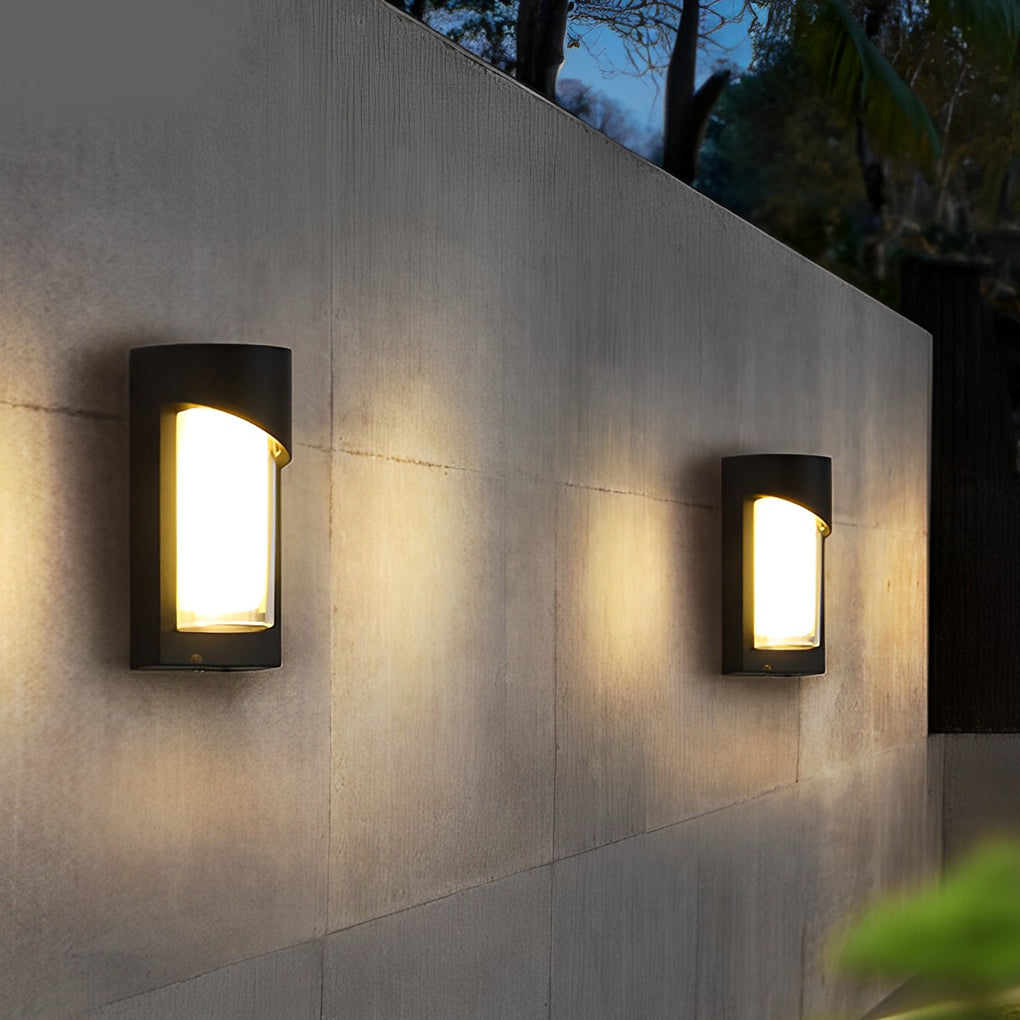 Lampe murale d'extérieur moderne et créative, LED étanche, noire, lumières extérieures