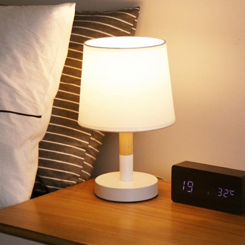 LED Zylinder Holz Nachtlicht Nachttischlampen Tischlampen mit Touch-Schalter