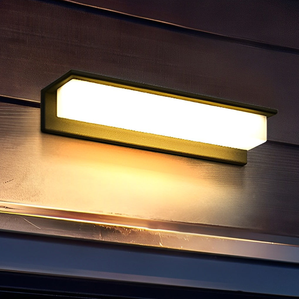 Minimalistische rechteckige wasserdichte LED moderne Solar-Wandleuchte Außenleuchten