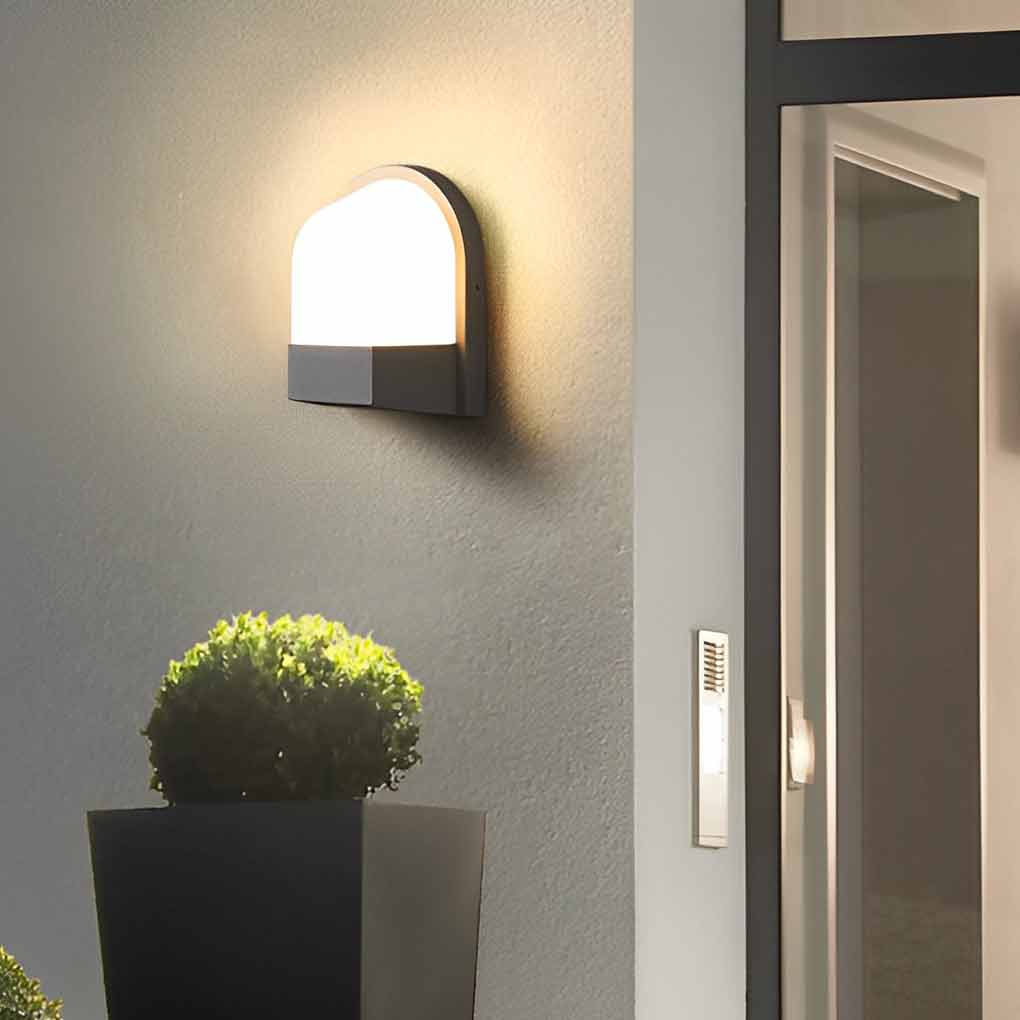 Applique murale d'extérieur moderne et étanche, minimaliste, LED, gris foncé, lumières extérieures