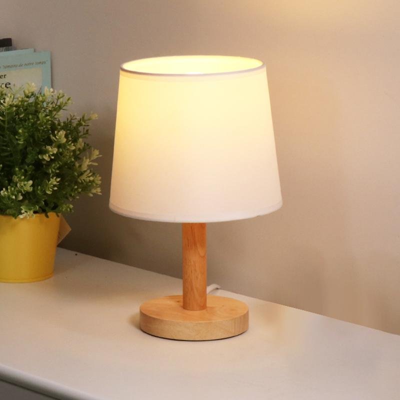 LED Zylinder Holz Nachtlicht Nachttischlampen Tischlampen mit Touch-Schalter