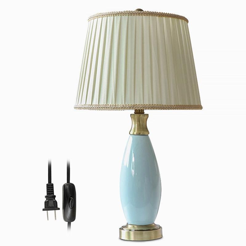 24'' Farmhouse Blue Ceramic Table Lamp