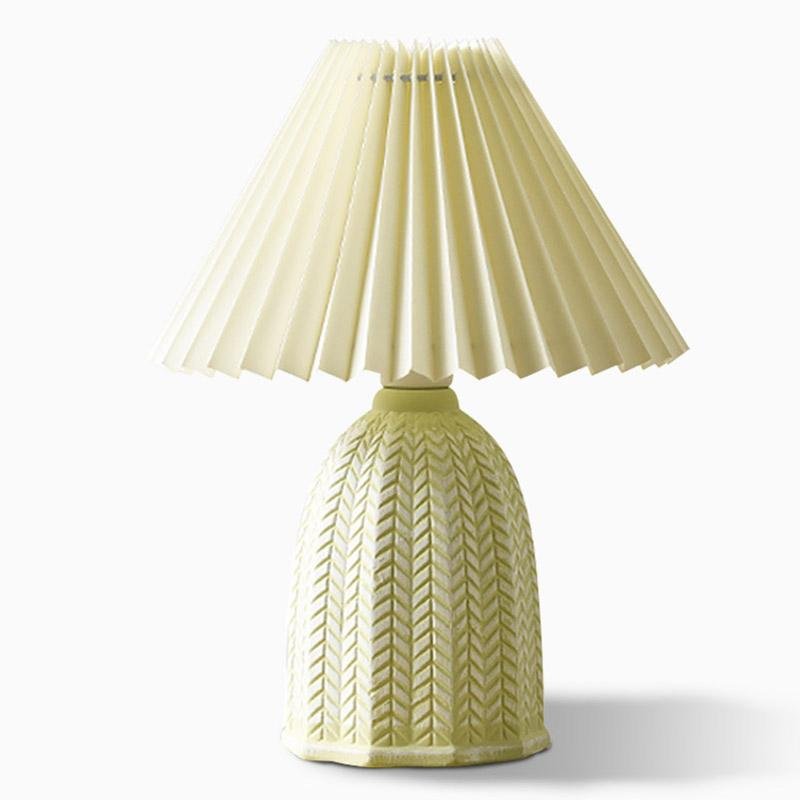 Lampe de table de chevet en céramique blanche de ferme moderne