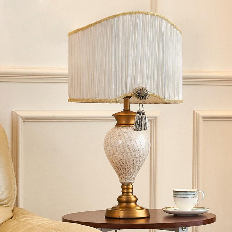 White Farmhouse Conch Shell Shaped Glass Bedside Table Lamps