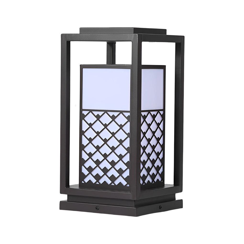 Lanterne rétro étanche LED noire, lampe d'extérieur moderne pour pelouse, lampes solaires