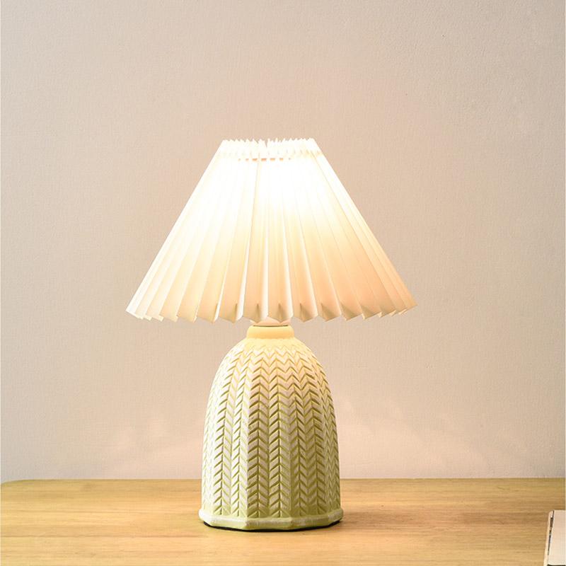 Lampe de table de chevet en céramique blanche de ferme moderne