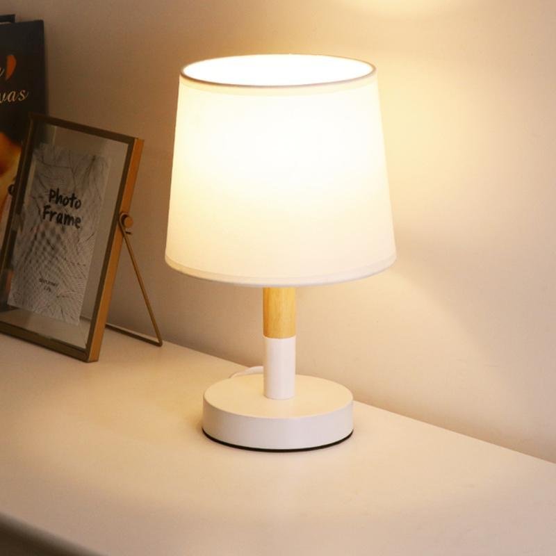 LED Zylinder Holz Nachtlicht Nachttischlampen Tischlampen mit Touch-Schalter