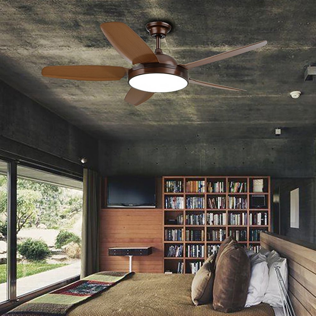Lumière de ventilateur de plafond Led à lames en bois, 52 pouces, fréquence Variable, gradation, télécommande