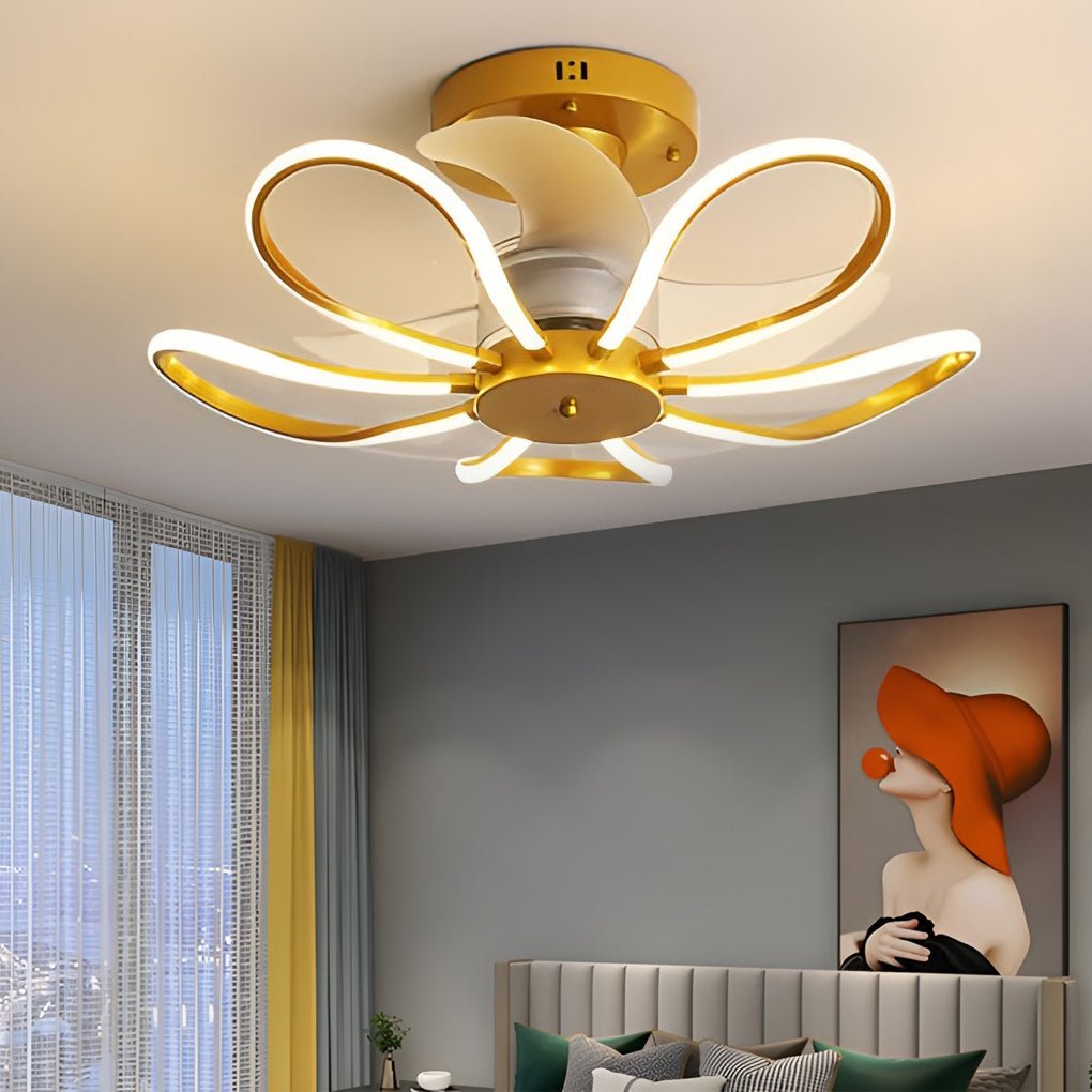 Flower Silent Forward and Reverse Nordic Inverter Ceiling Fans with Lights