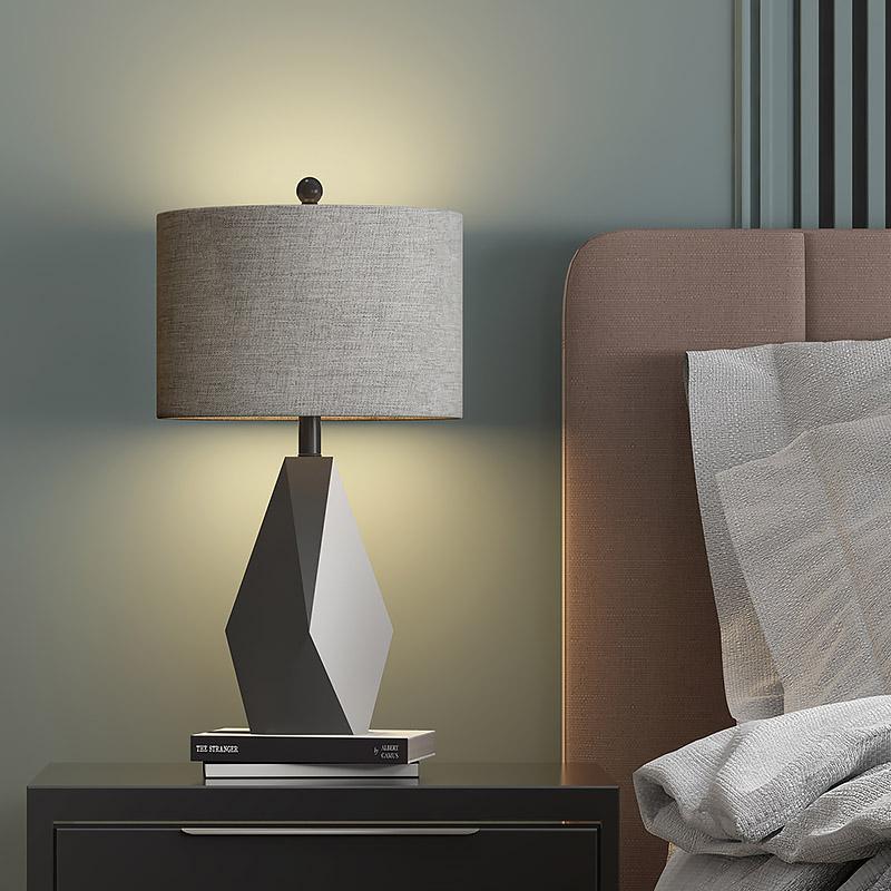 Lampe de table de chevet moderne à échelle grise du milieu du siècle 21'' 24''