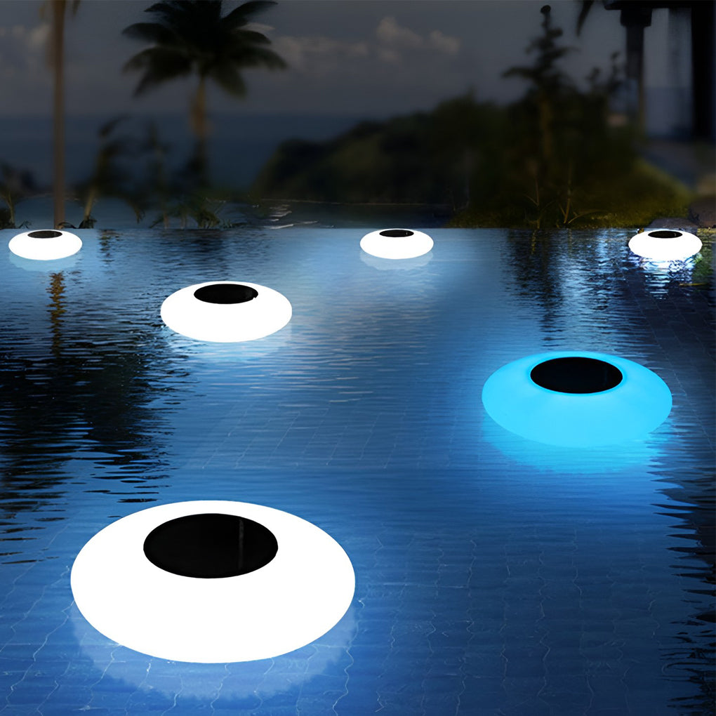 Runde bunte RGB-LED-wasserdichte, moderne Solar-Außenleuchten, Poolleuchten