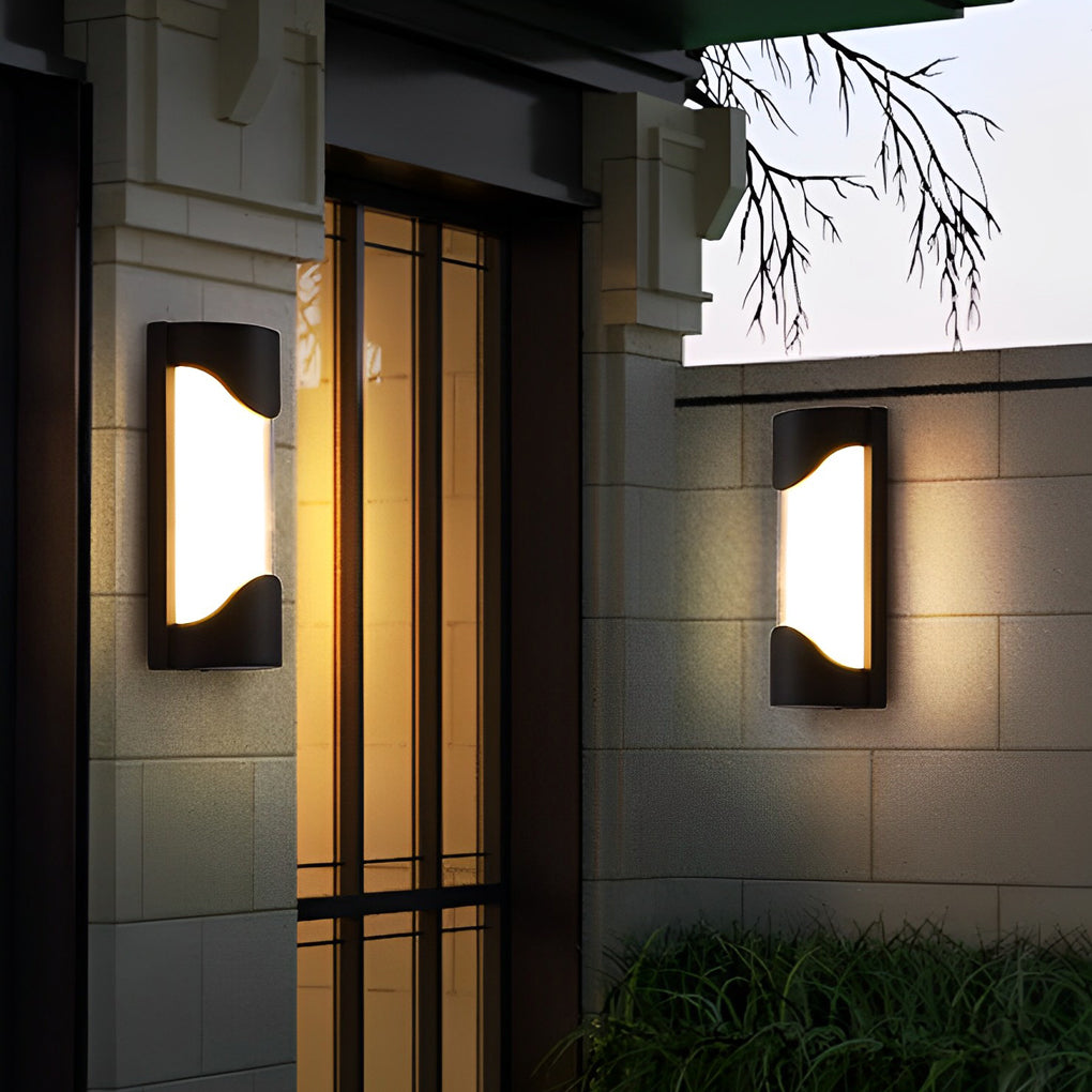 Lampe murale d'extérieur moderne et créative, LED étanche, noire, lumières extérieures