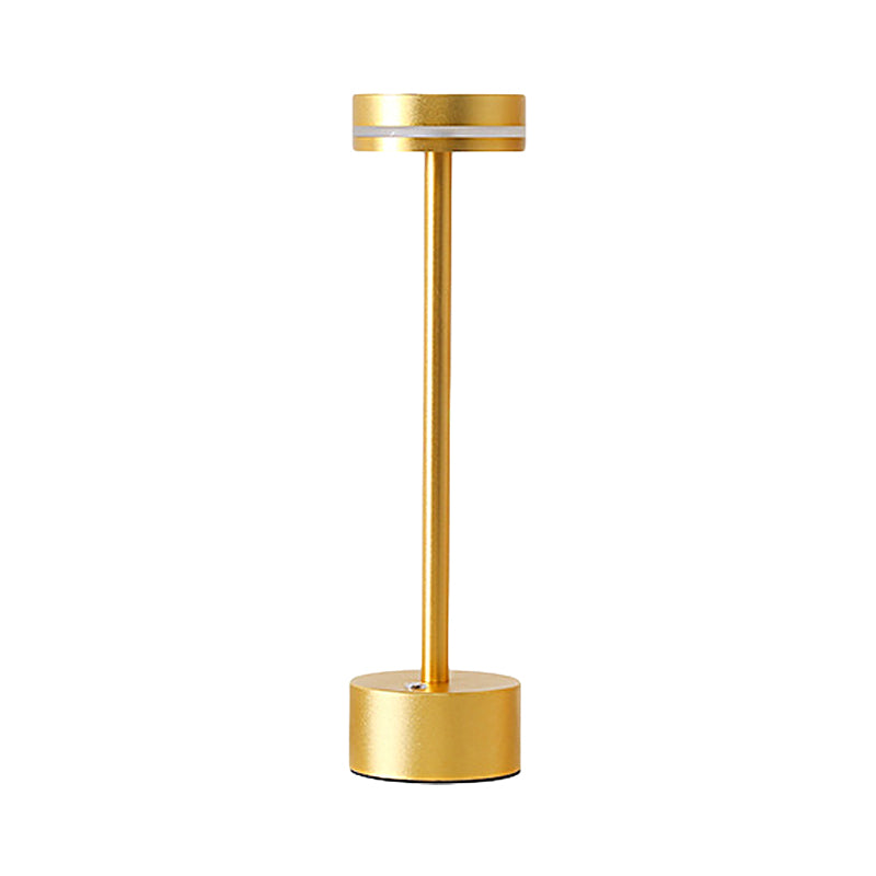 Lampe de table moderne rechargeable par USB à intensité variable en aluminium ronde à commande tactile