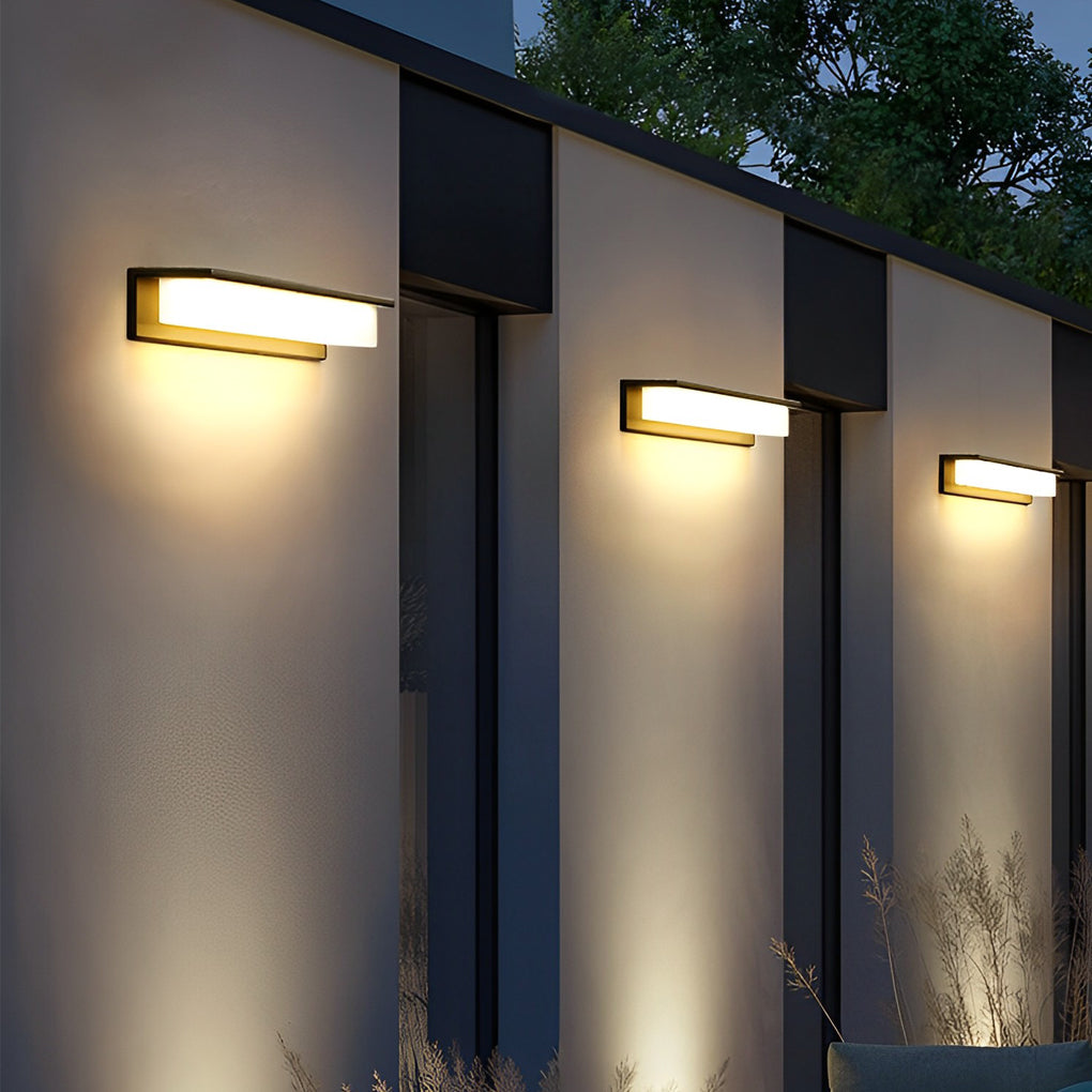 Minimalistische rechteckige wasserdichte LED moderne Solar-Wandleuchte Außenleuchten