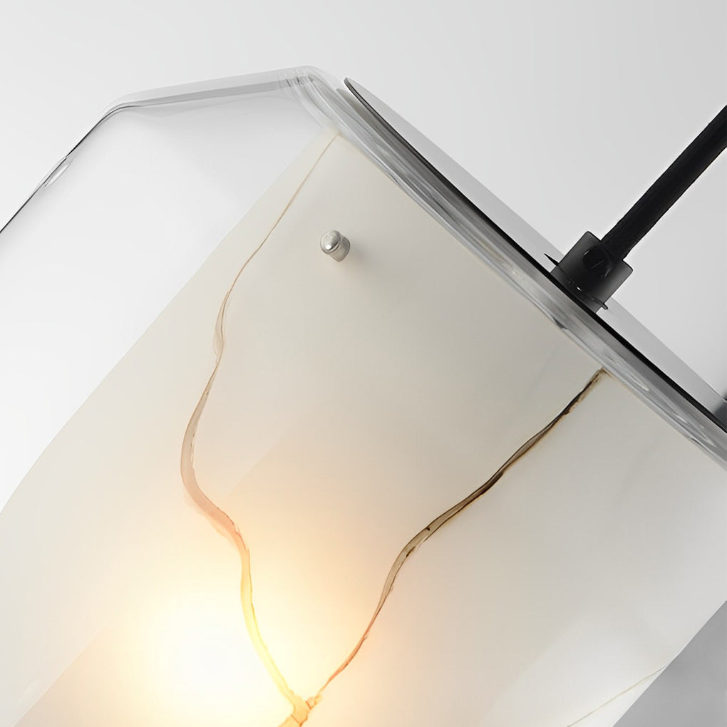 Doppelter Glaslampenschirm, kreative postmoderne Pendelleuchte aus Metall