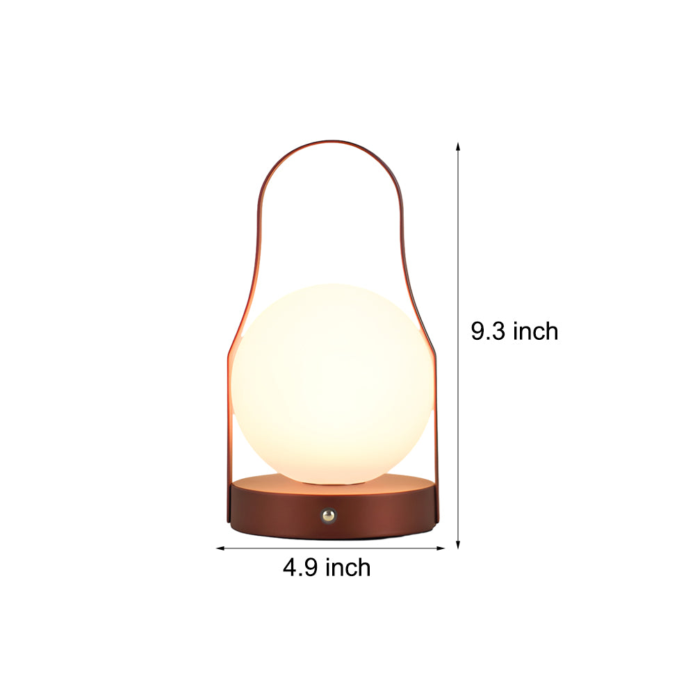 Lampe de table lanterne à poignée portable LED intégrée éclairage à intensité variable à 3 voies