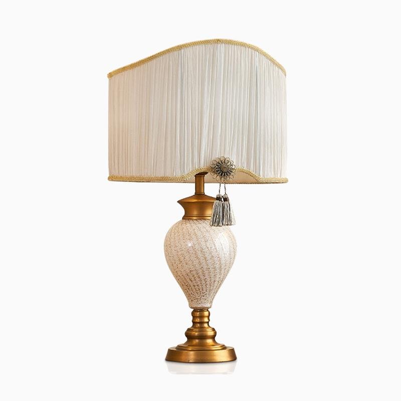 White Farmhouse Conch Shell Shaped Glass Bedside Table Lamps