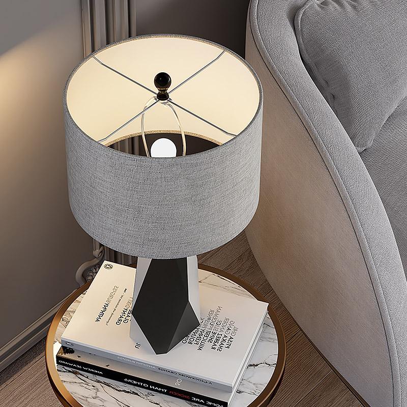 Lampe de table de chevet moderne à échelle grise du milieu du siècle 21'' 24''