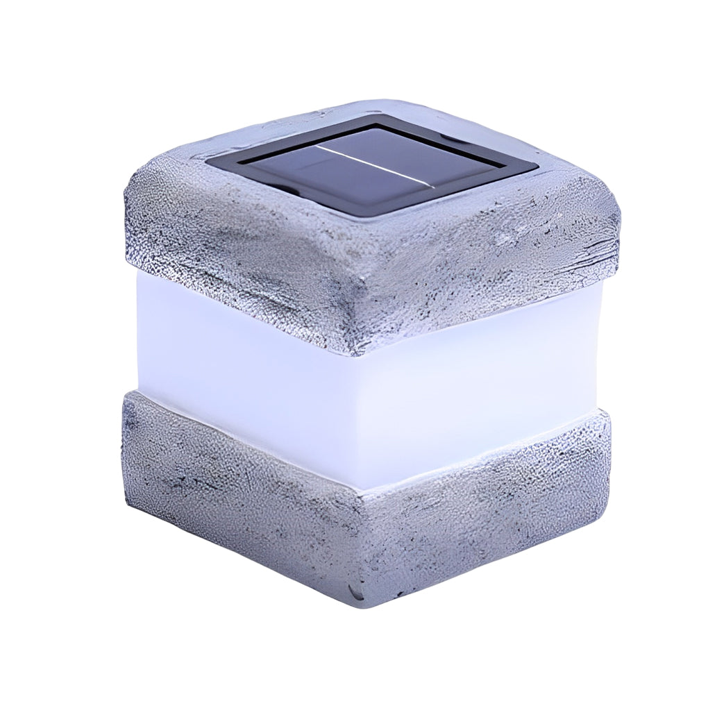 Lampe de jardin de lumières extérieures solaires modernes LED imperméables en pierre de résine carrée