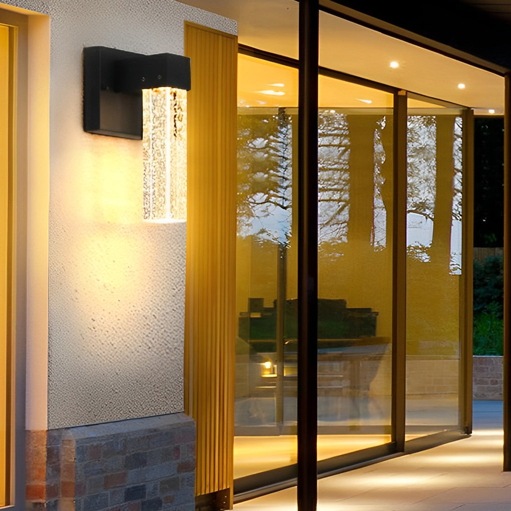 LED étanche 10W cristal noir moderne applique extérieure lumières extérieures