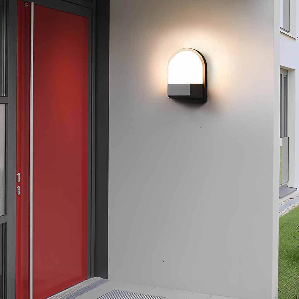 Applique murale d'extérieur moderne et étanche, minimaliste, LED, gris foncé, lumières extérieures