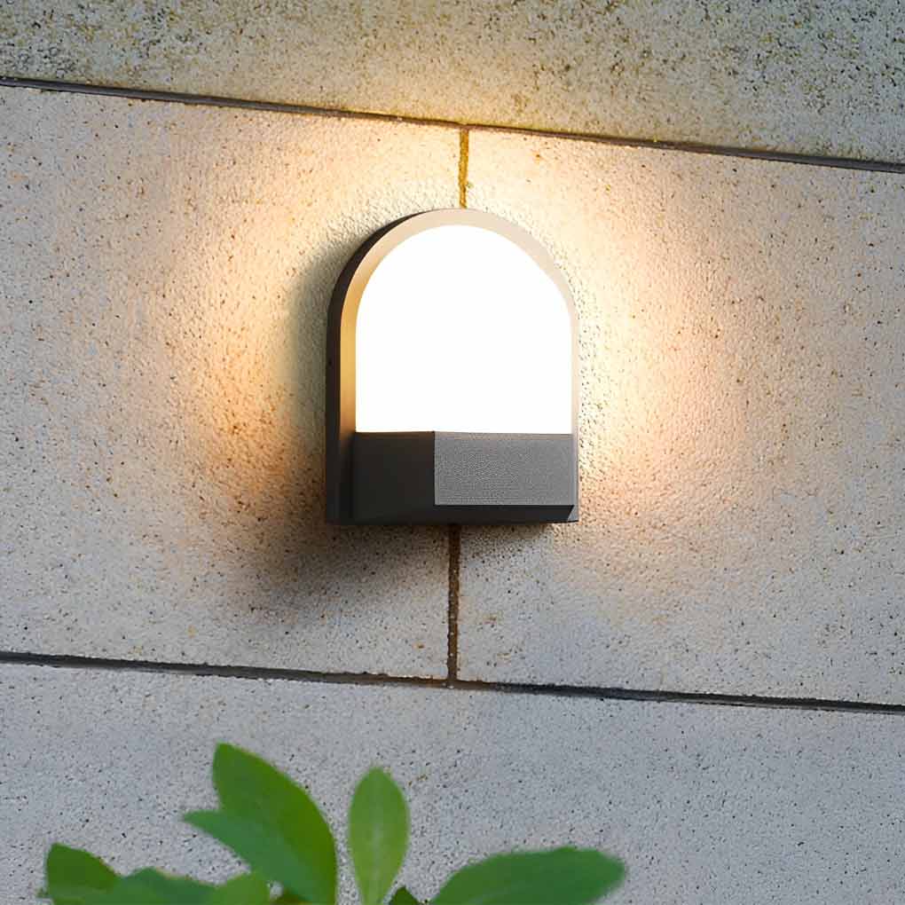 Applique murale d'extérieur moderne et étanche, minimaliste, LED, gris foncé, lumières extérieures