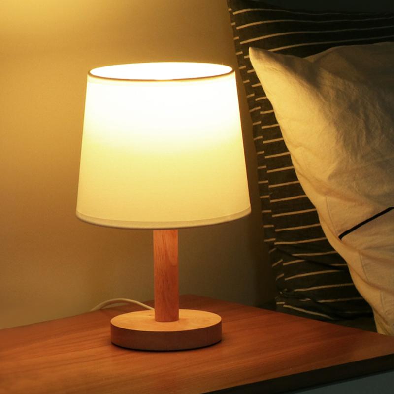 LED Zylinder Holz Nachtlicht Nachttischlampen Tischlampen mit Touch-Schalter