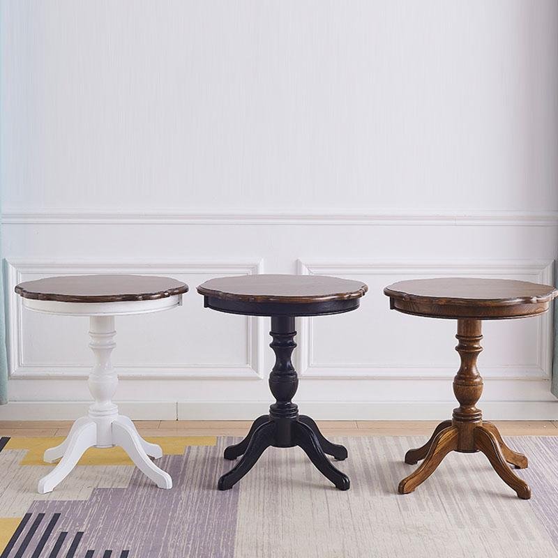 Tables basses rondes en bois de chêne de style rétro