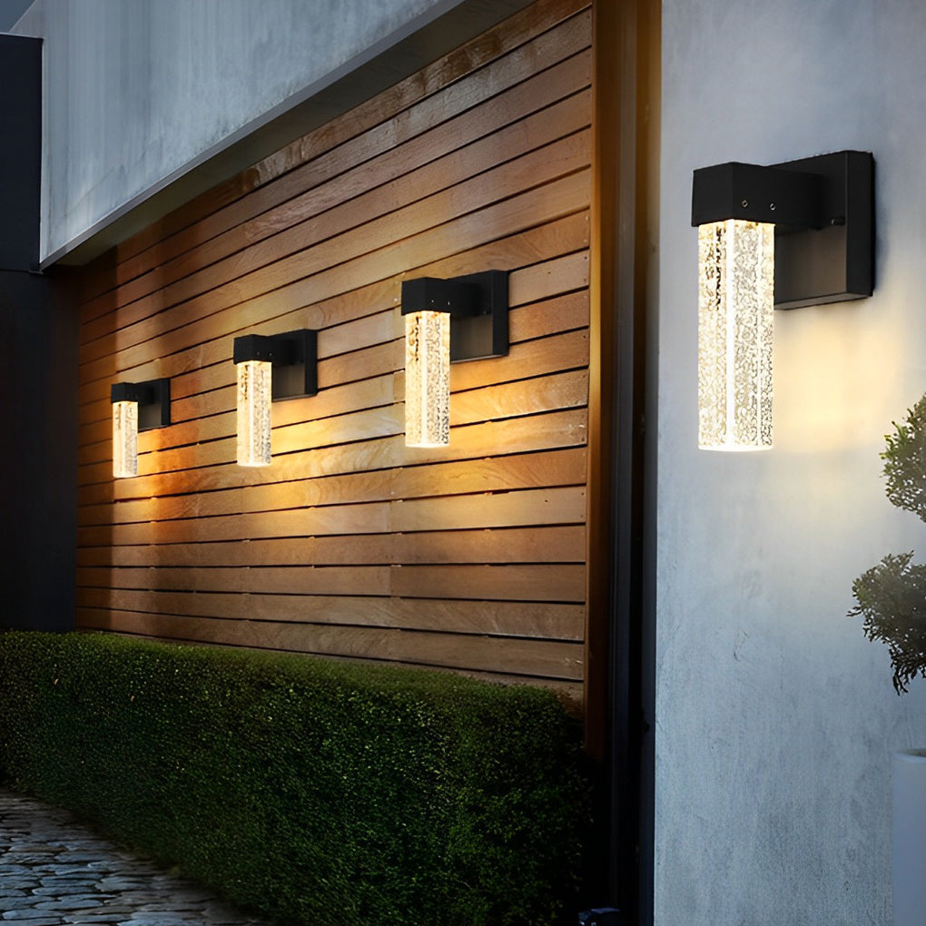 LED étanche 10W cristal noir moderne applique extérieure lumières extérieures