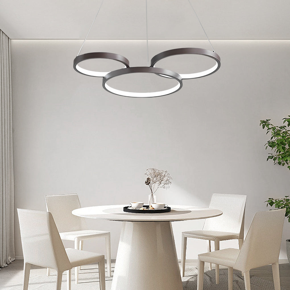 3-Ring-Kronleuchter, dimmbar, für Küche, Esszimmer, Beleuchtung, Deckenleuchten mit Fernbedienung